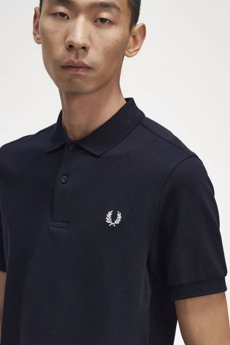 fred perry m6000 herrskjorta marinblå snövit