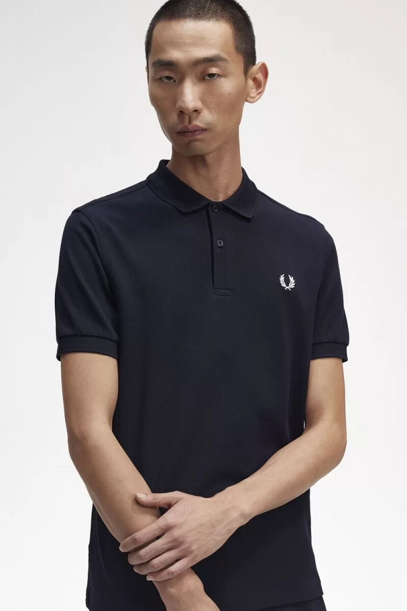 fred perry m6000 herrskjorta marinblå snövit