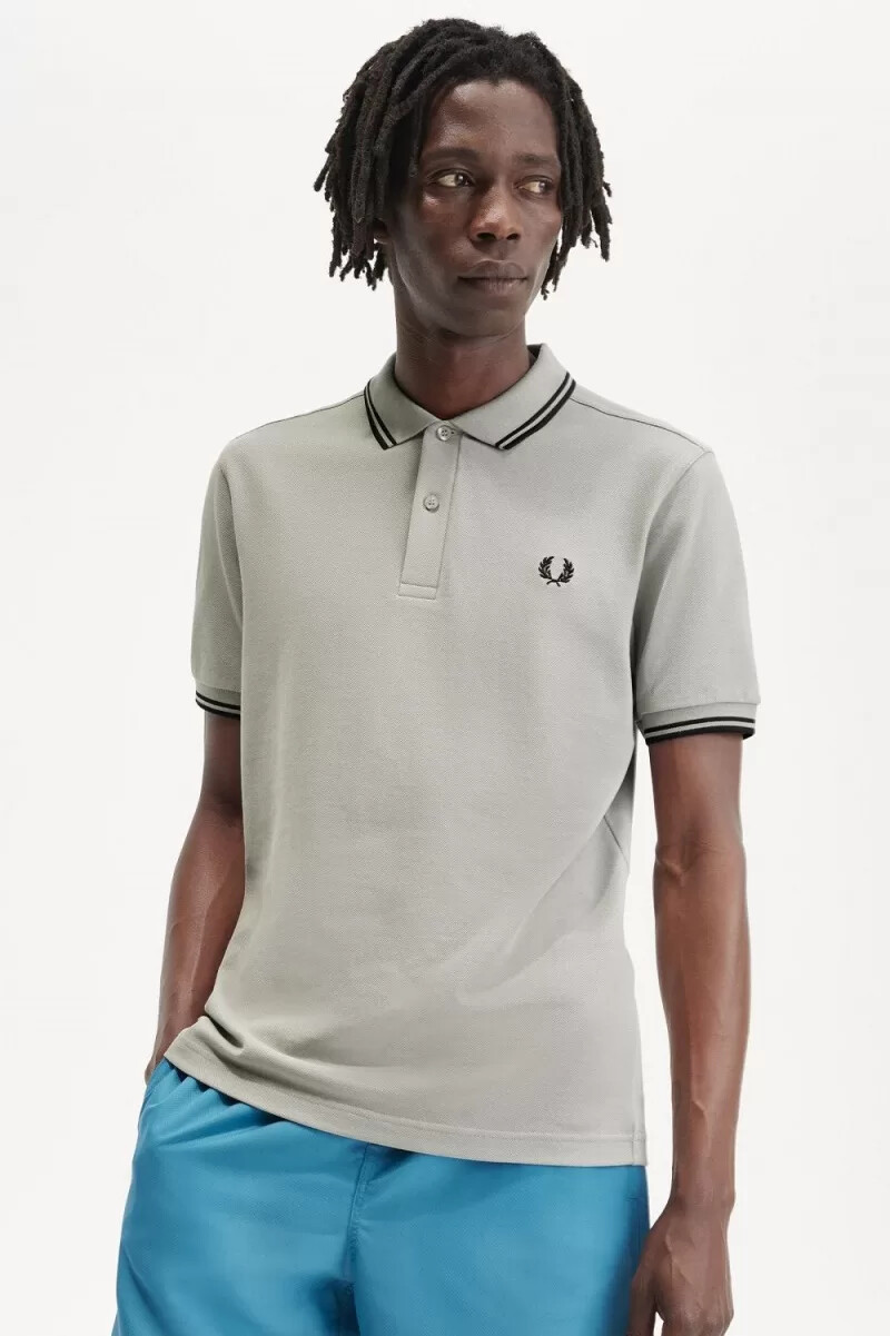 fred perry m3600 herrskjorta grå svart