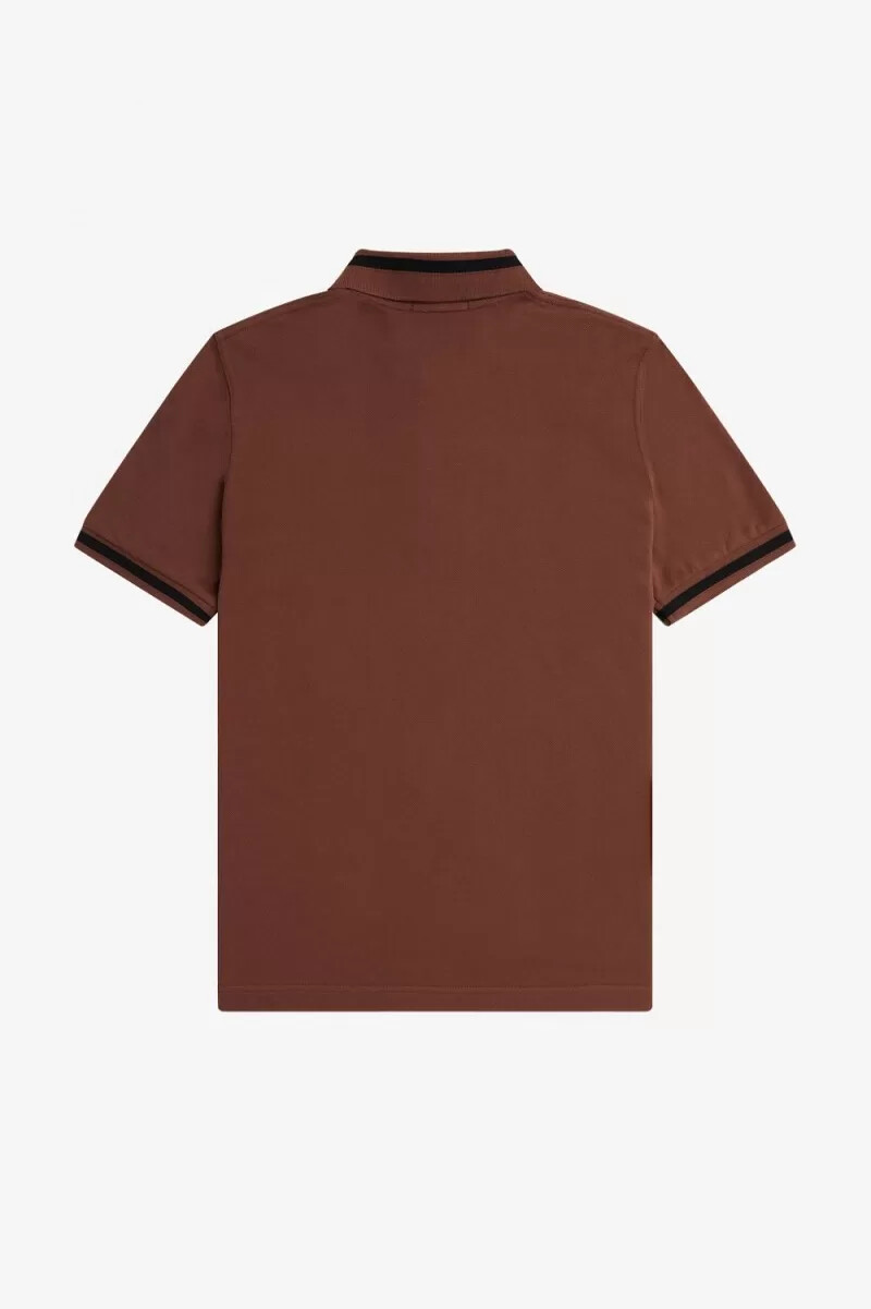 fred perry m2 herrskjorta whiskybrun svart