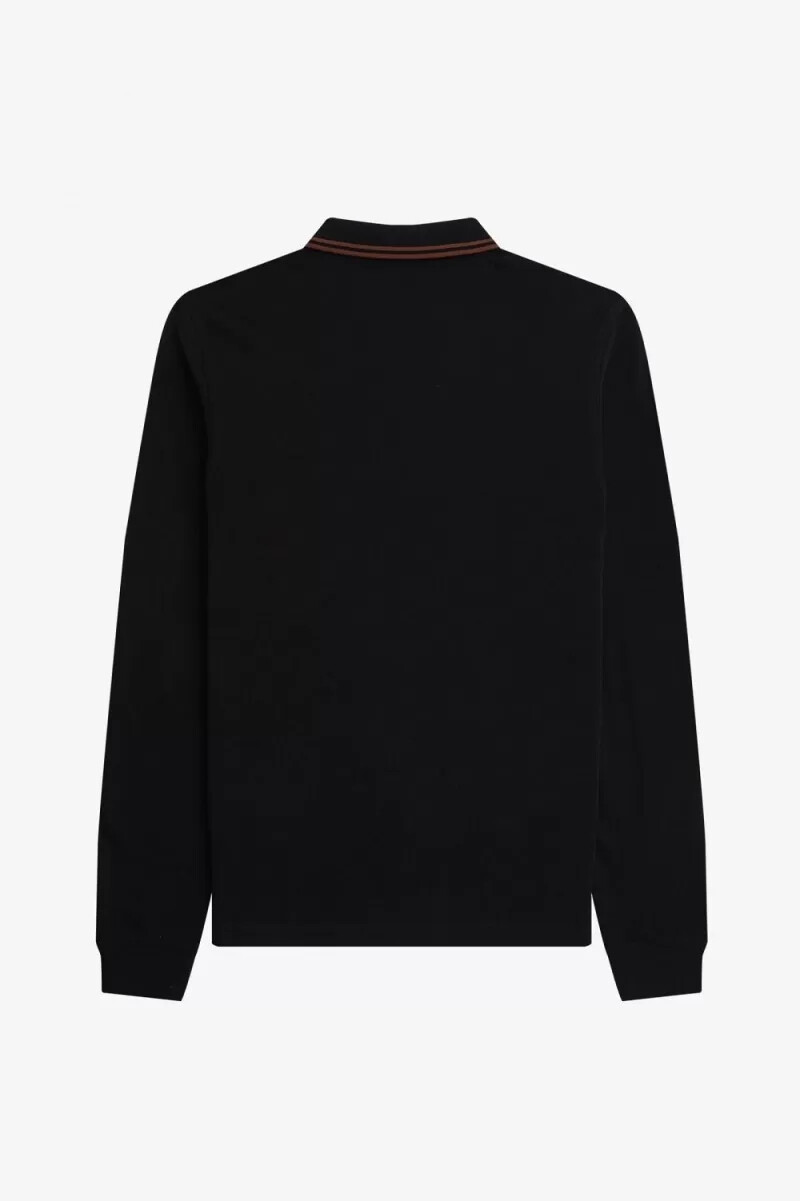 fred perry m3636 herrskjorta svart whiskybrun