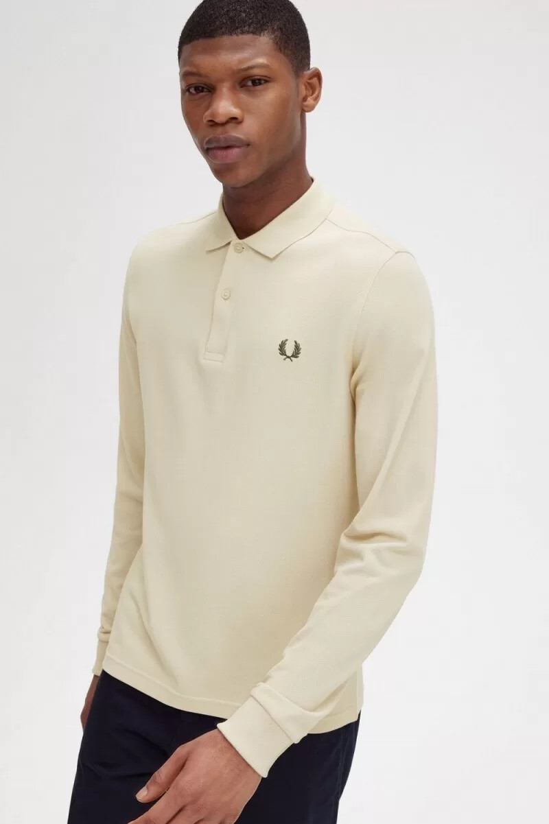 fred perry m6006 herrskjorta havregrön