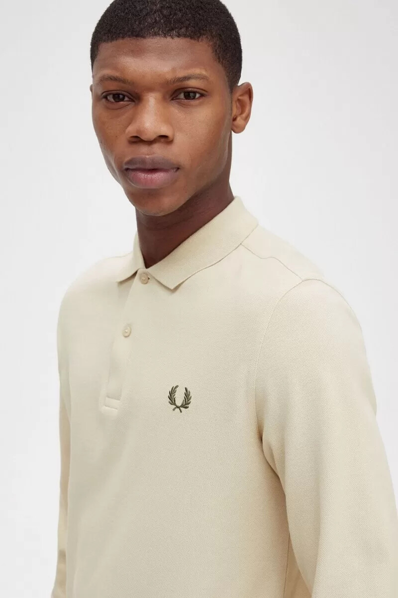 fred perry m6006 herrskjorta havregrön
