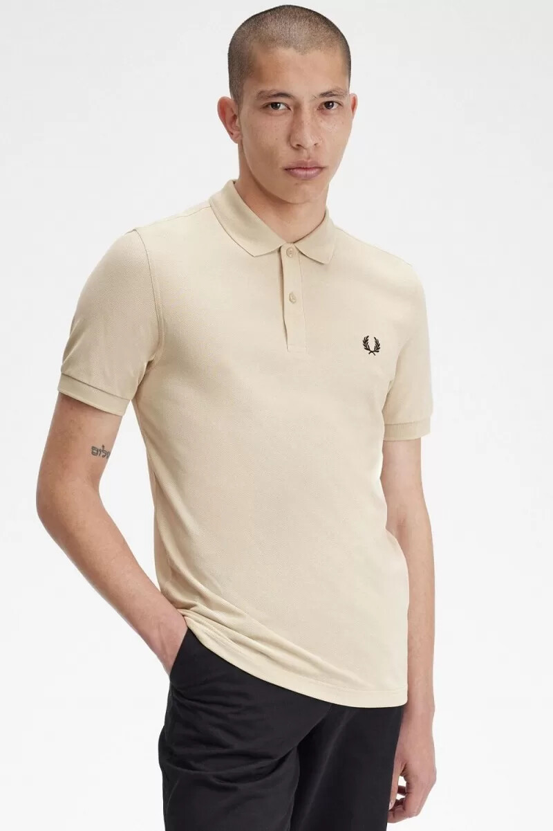 fred perry m6000 herrskjorta havregryn svart