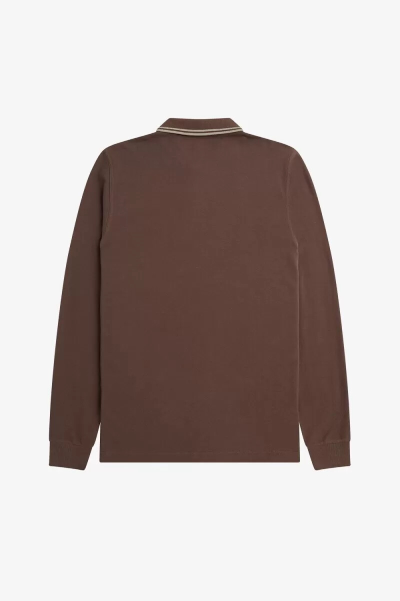 fred perry m3636 herrskjorta mörkröd varm grå