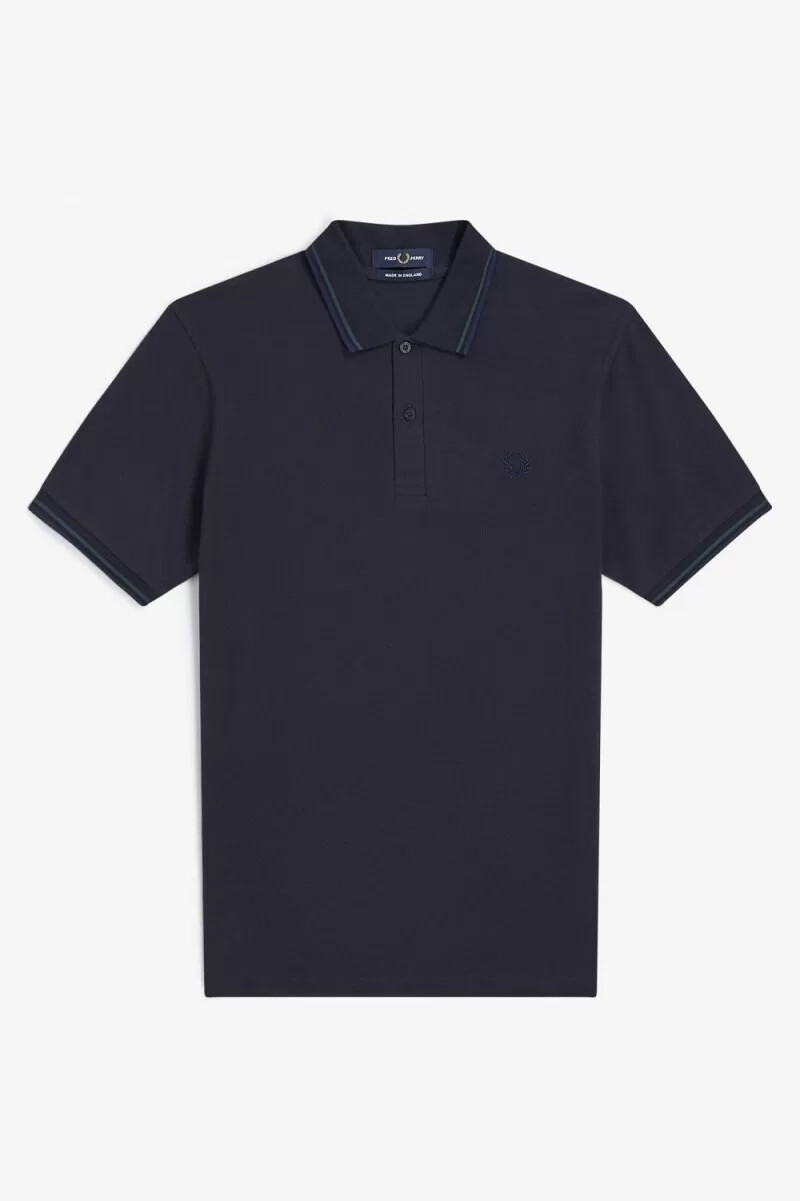 fred perry m12 herrskjorta marinblå petrolblå fransk marinblå