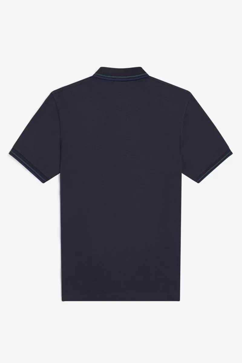 fred perry m12 herrskjorta marinblå petrolblå fransk marinblå