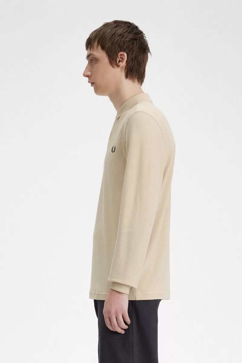 fred perry m6006 herrskjorta havregryn svart