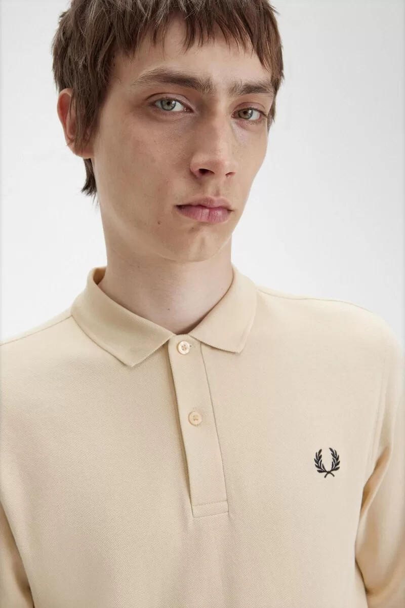fred perry m6006 herrskjorta havregryn svart