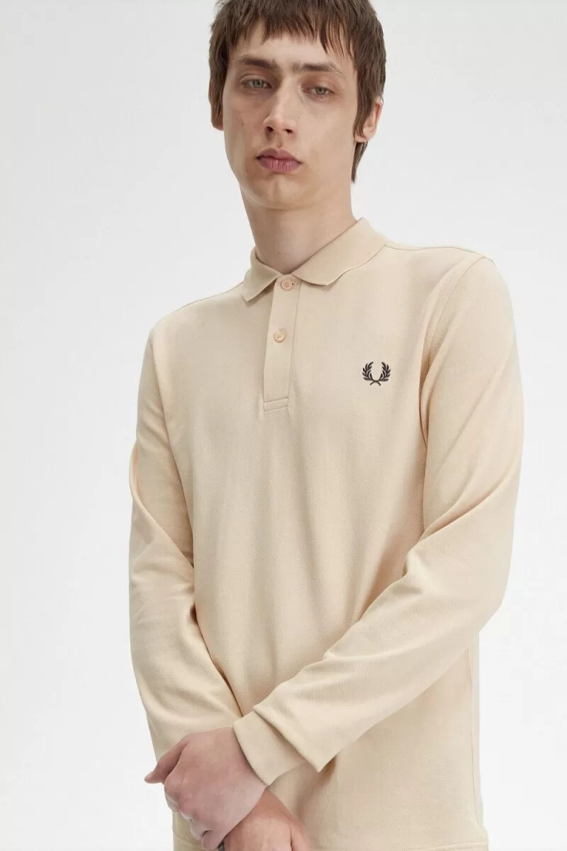 fred perry m6006 herrskjorta havregryn svart