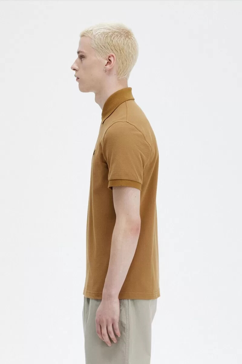 fred perry m3 herrskjorta mörk kaffe marinblå