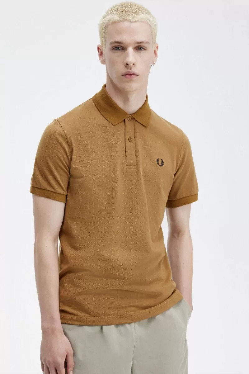 fred perry m3 herrskjorta mörk kaffe marinblå