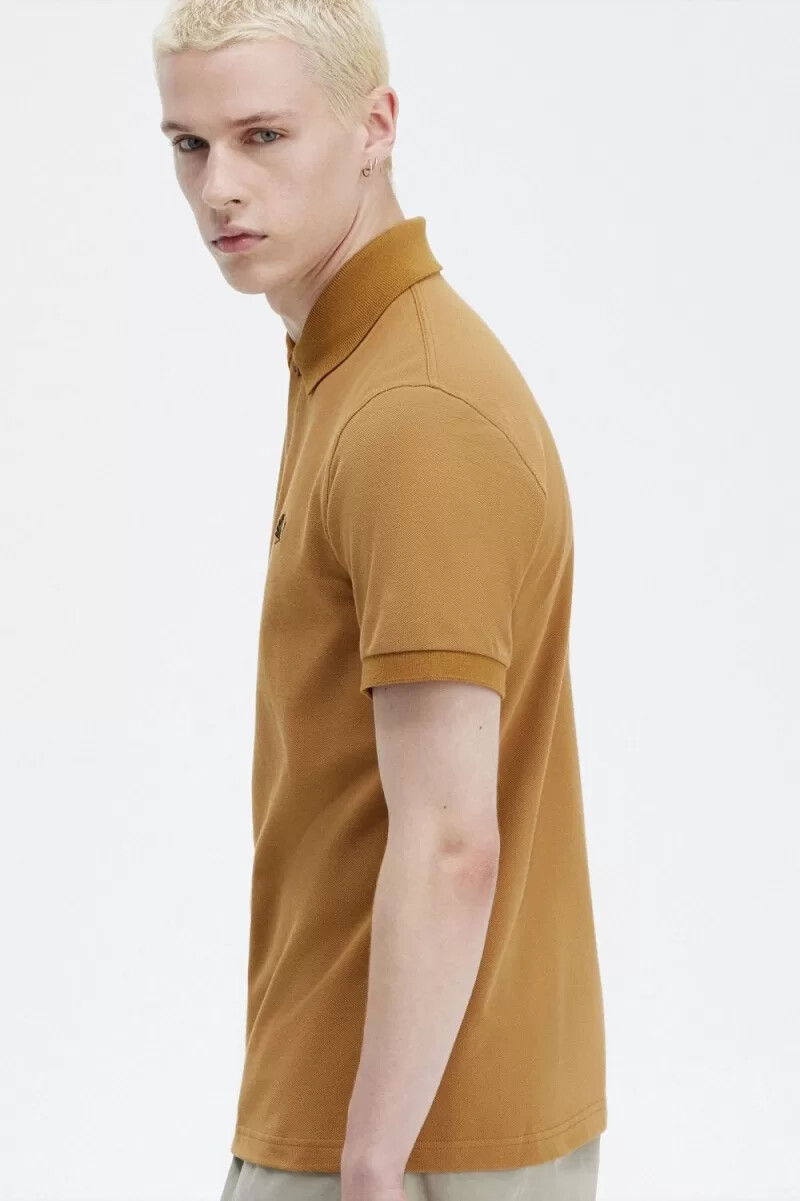 fred perry m3 herrskjorta mörk kaffe marinblå