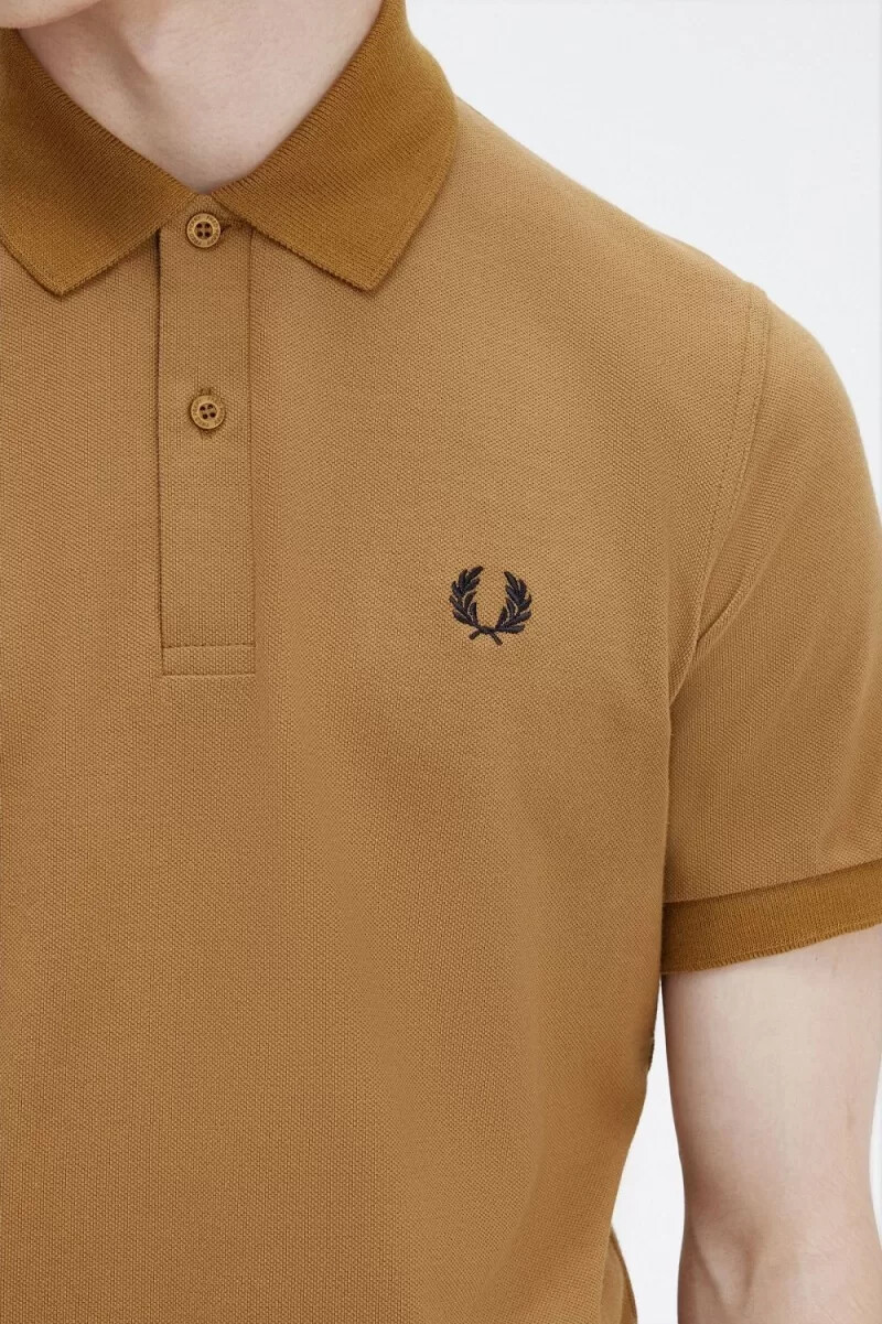 fred perry m3 herrskjorta mörk kaffe marinblå