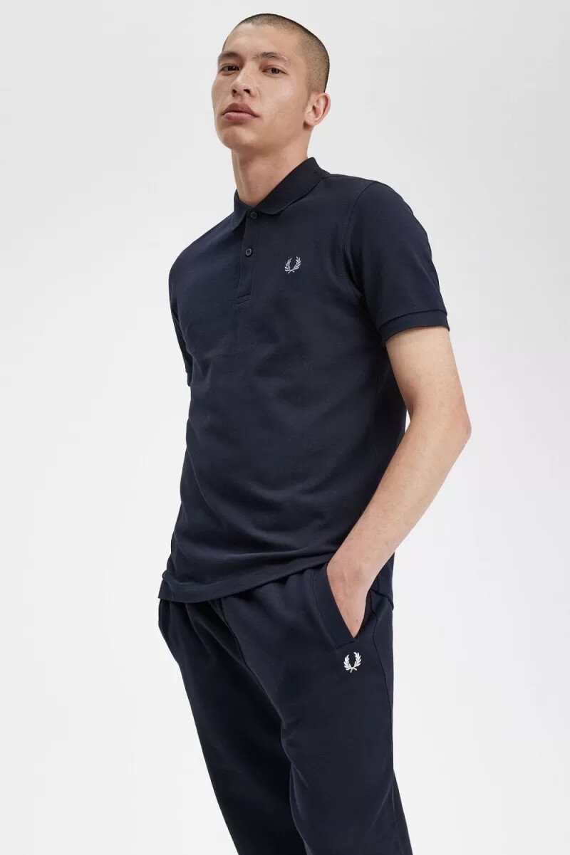 fred perry m3 herrskjorta marinblå aqua