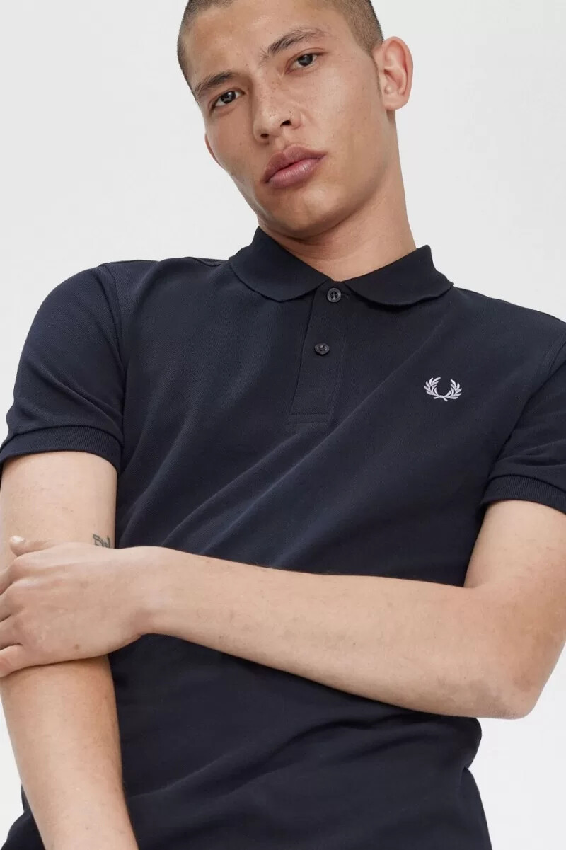 fred perry m3 herrskjorta marinblå aqua