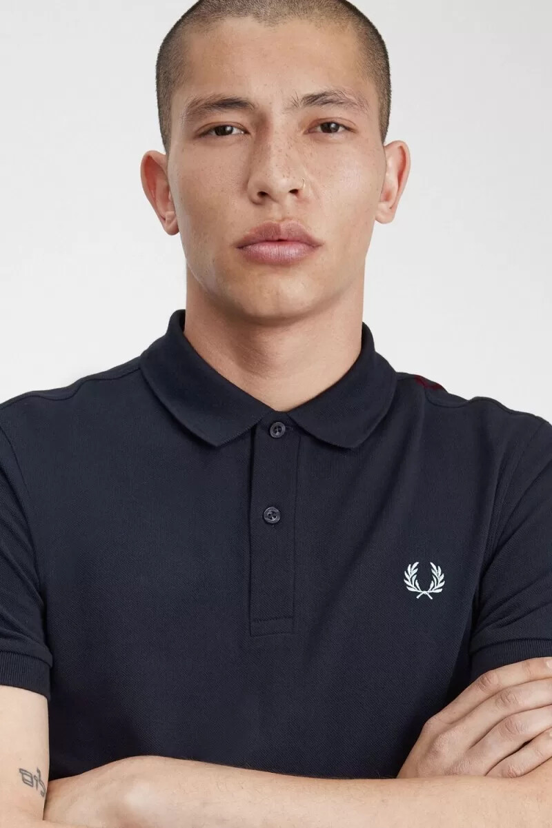 fred perry m3 herrskjorta marinblå aqua