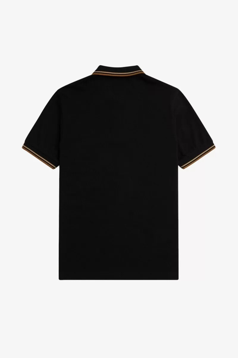 fred perry m3600 herrskjorta svart grön brun