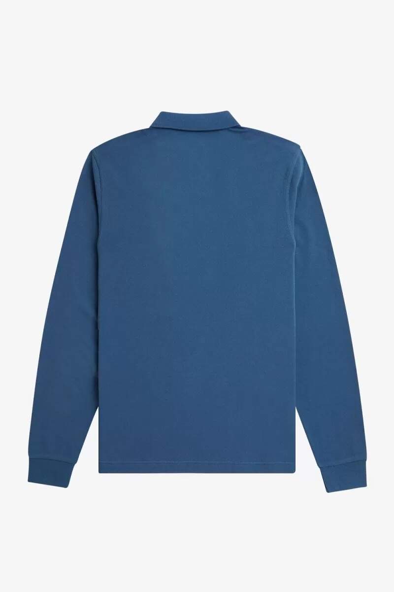 fred perry m6006 herrskjorta midnattsblå ljus aqua