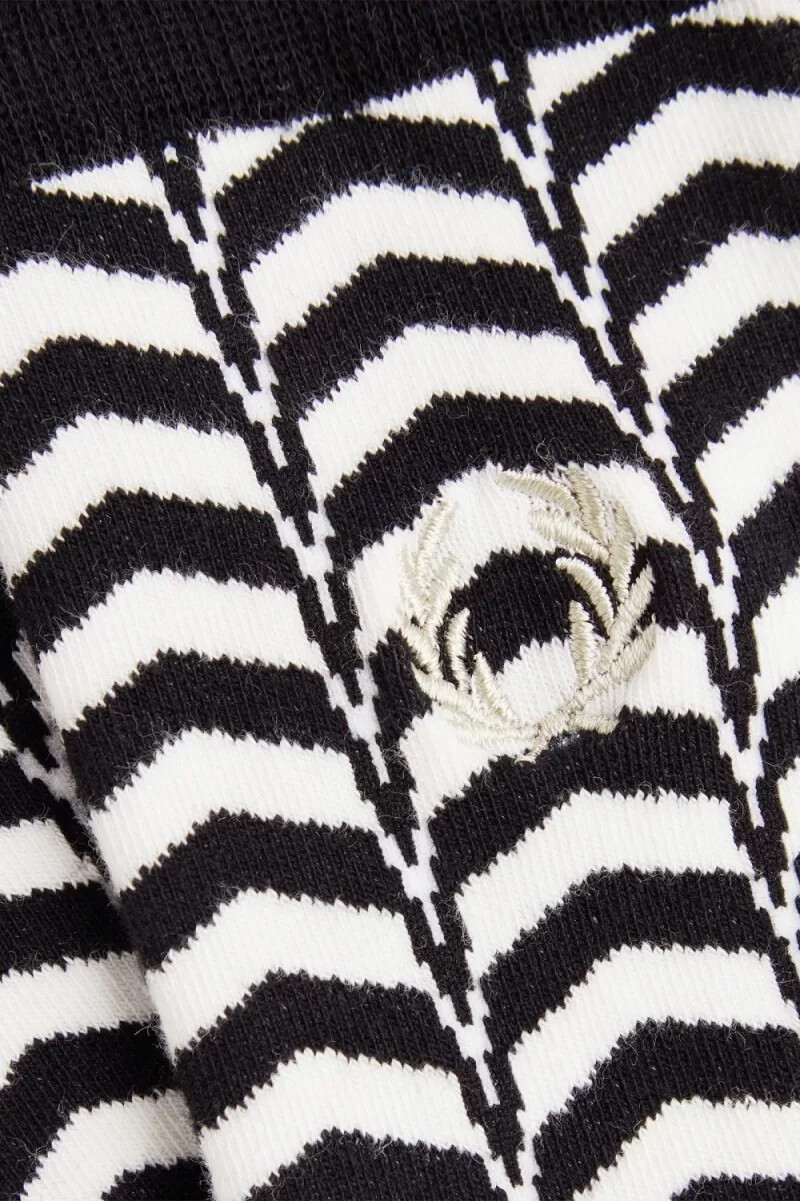 fred perry abstrakt mönstrade herrstrumpor svarta varmgrå
