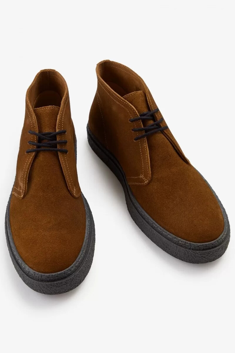 fred perry hawley herrstövlar rödbruna