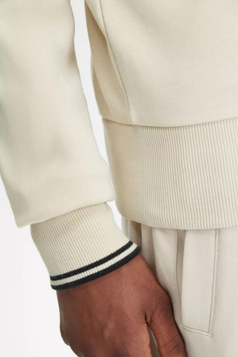 fred perry rund neck herrtröjor havregryn svart