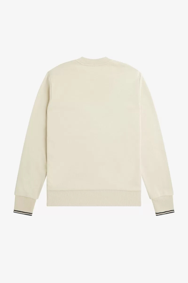 fred perry rund neck herrtröjor havregryn svart