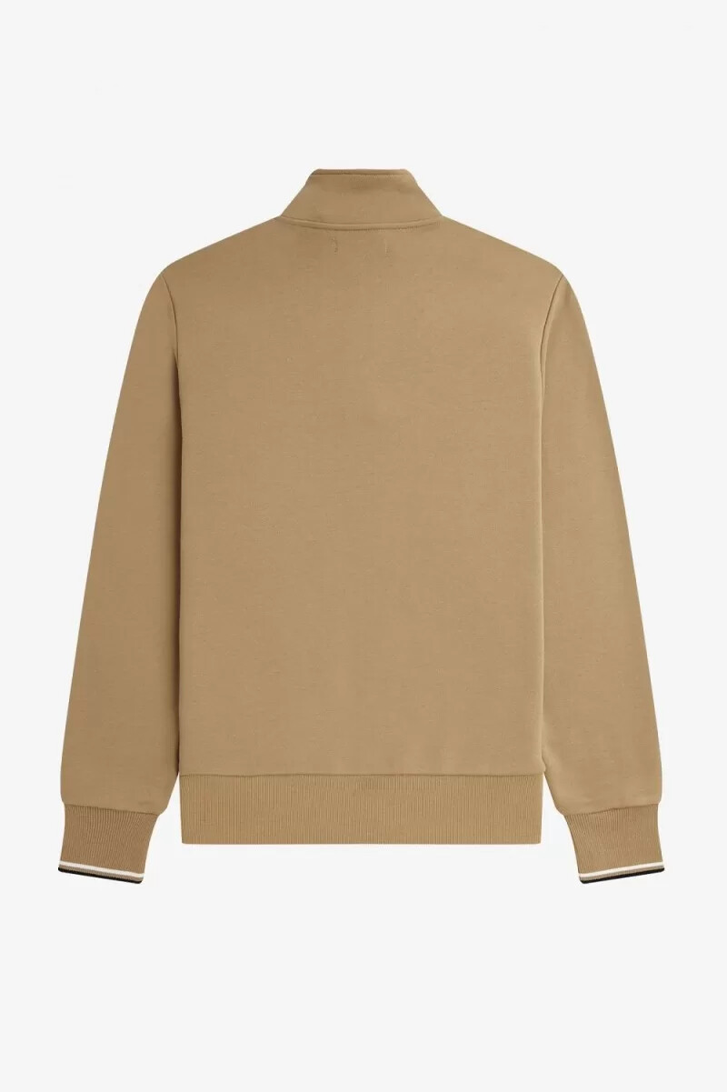 fred perry herrtröjor med halv dragkedja grön