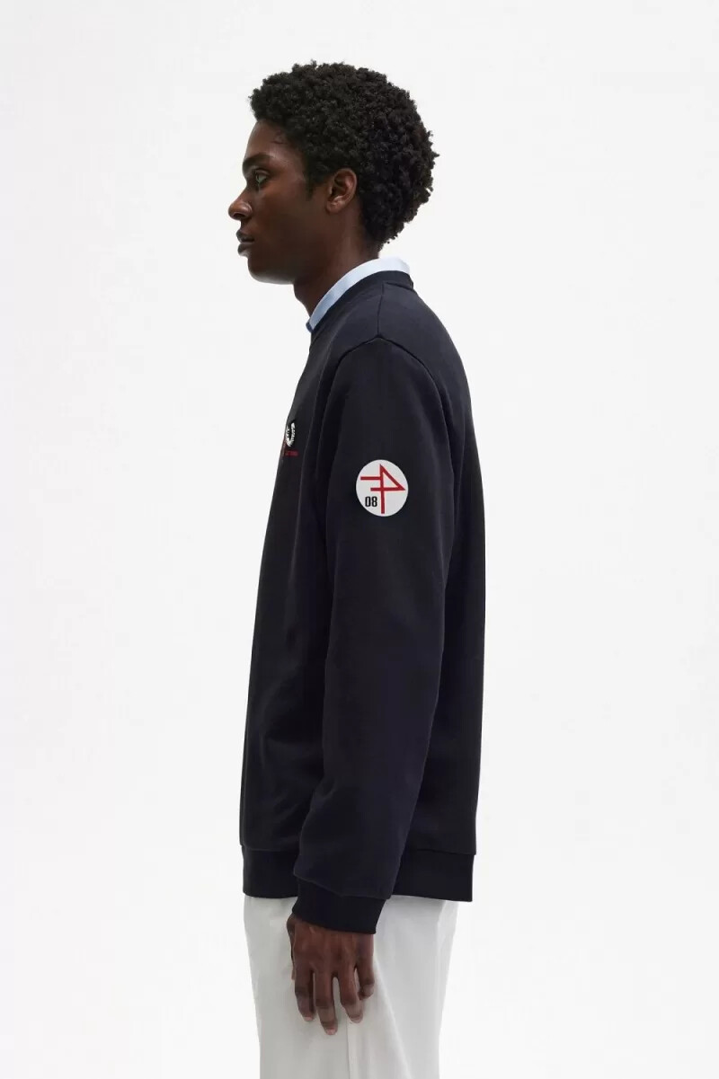 fred perry mönstrade herrtröjor svarta