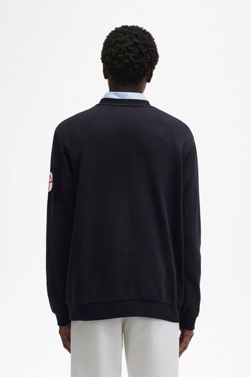 fred perry mönstrade herrtröjor svarta