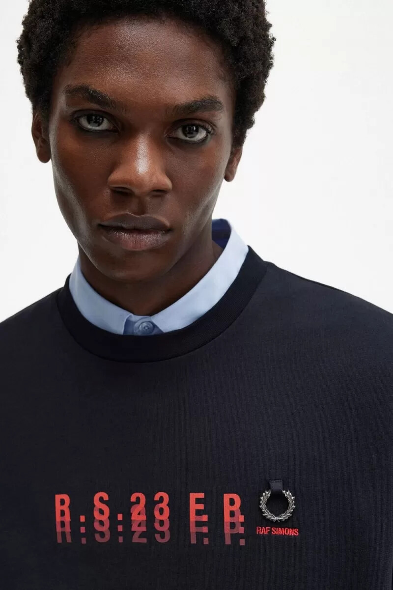 fred perry mönstrade herrtröjor svarta