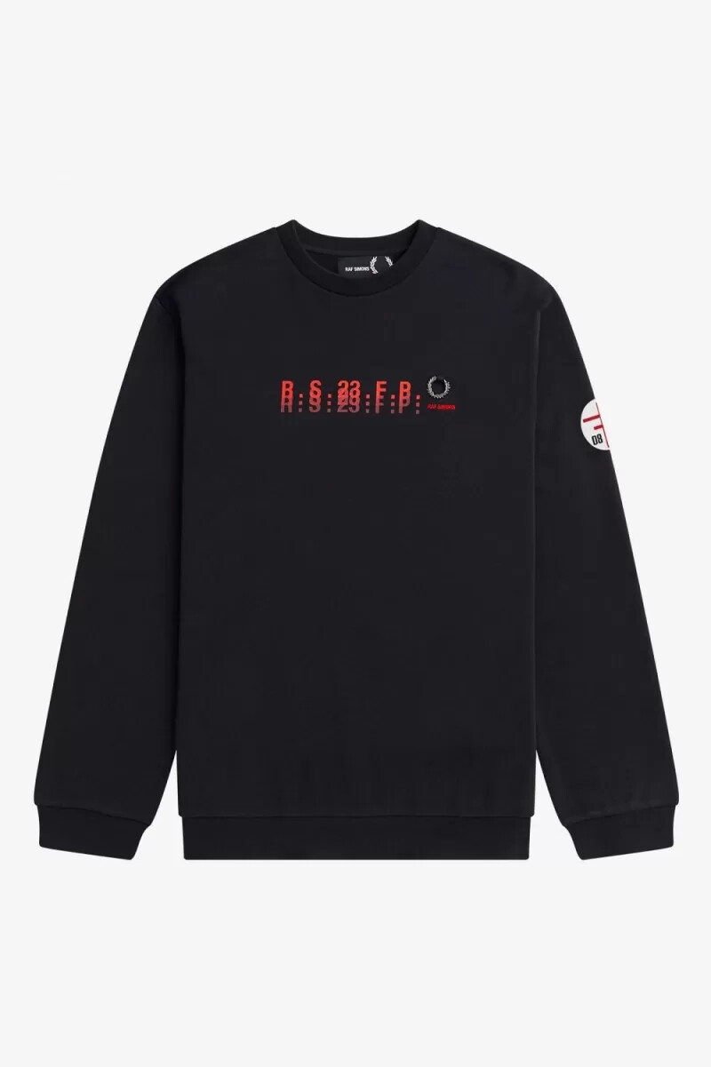 fred perry mönstrade herrtröjor svarta
