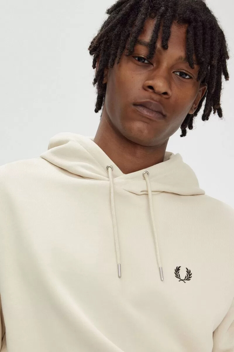 fred perry tipped hooded herrtröjor havregrynssvarta