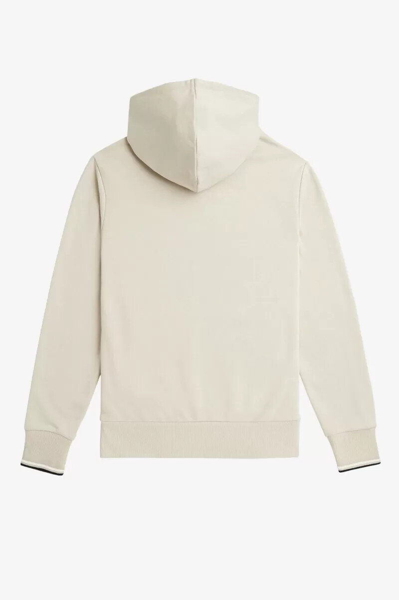 fred perry tipped hooded herrtröjor havregrynssvarta