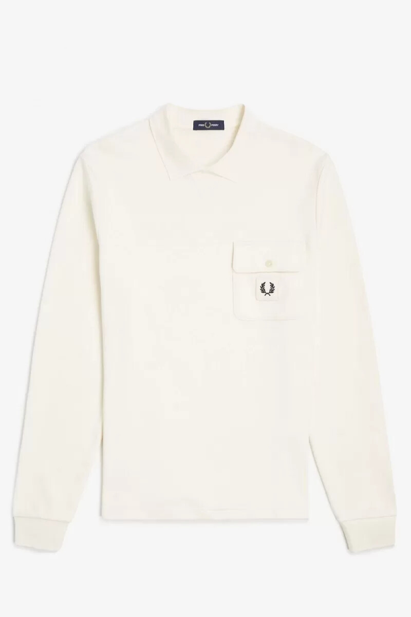 fred perry långärmade loopback herrtröjor beige