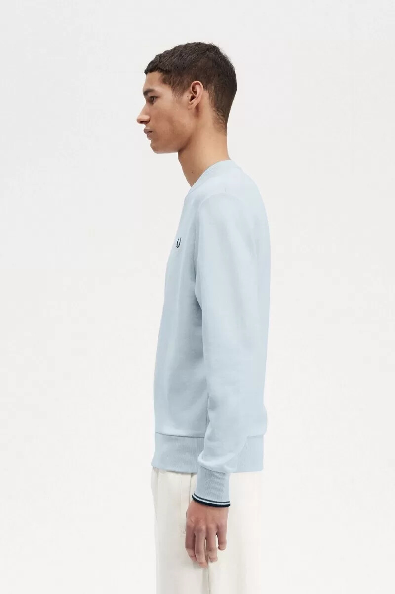fred perry crew neck herrtröjor ljusblå