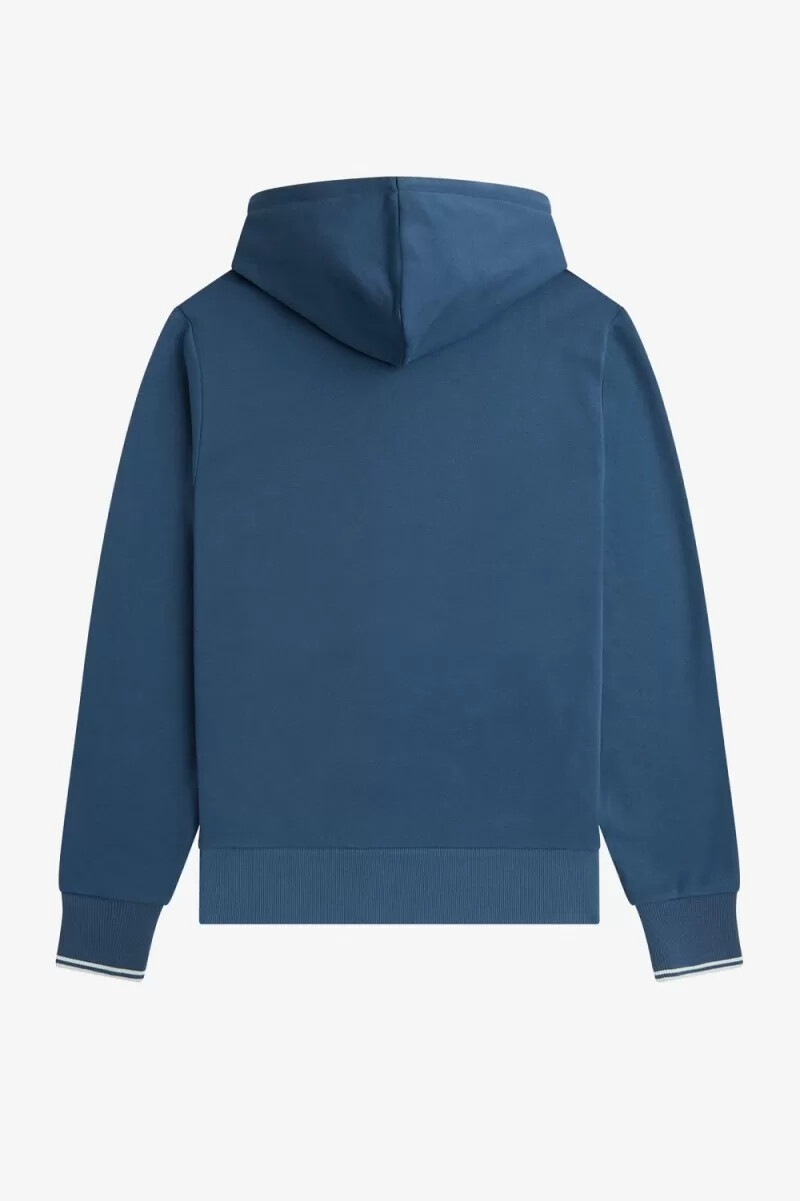 fred perry tipped hooded herrtröjor midnattsblå ljus aqua
