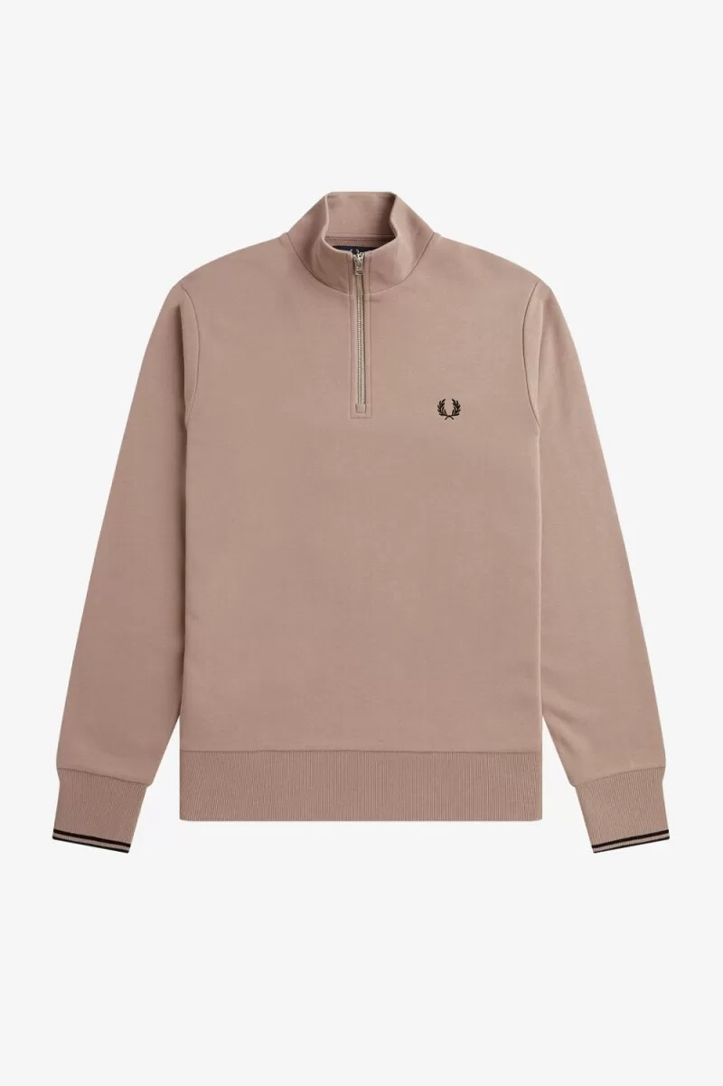 fred perry herrtröjor med halv dragkedja mörkrosa svarta
