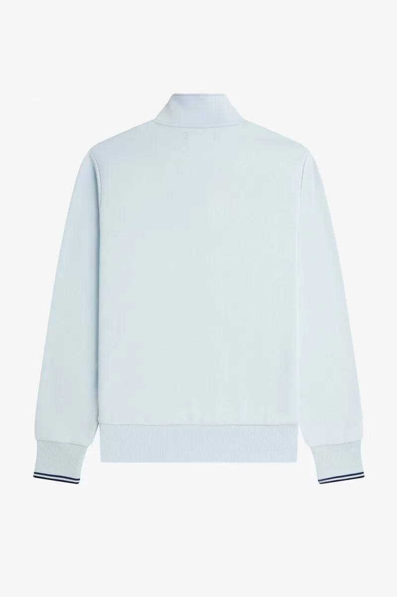 fred perry herrtröjor med halv dragkedja ljusblå