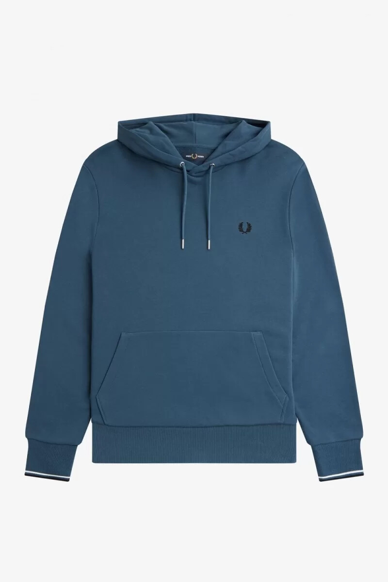 fred perry tipped hooded herrtröjor midnattsblå