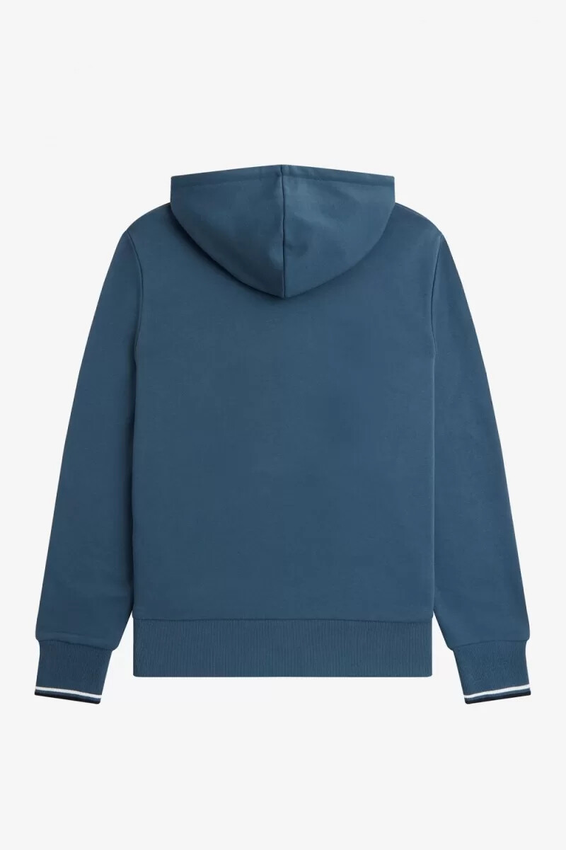 fred perry tipped hooded herrtröjor midnattsblå