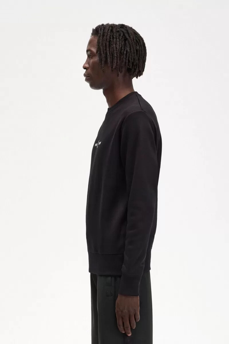 fred perry broderade herrtröjor svarta