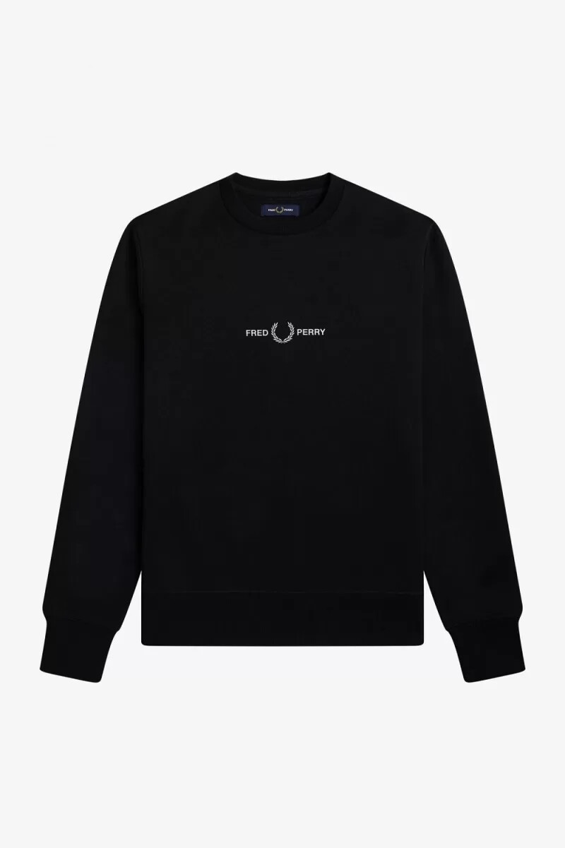 fred perry broderade herrtröjor svarta