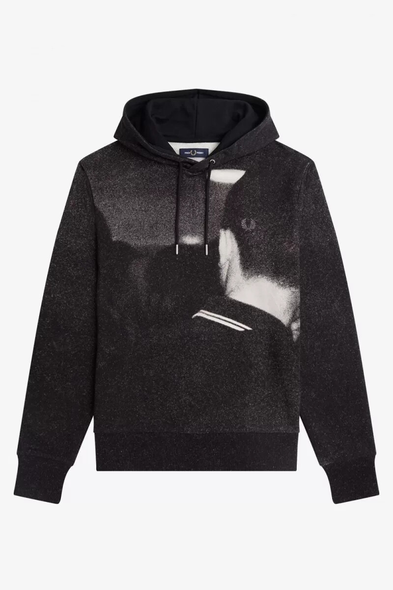 fred perry rave graphic hooded herrtröjor svarta