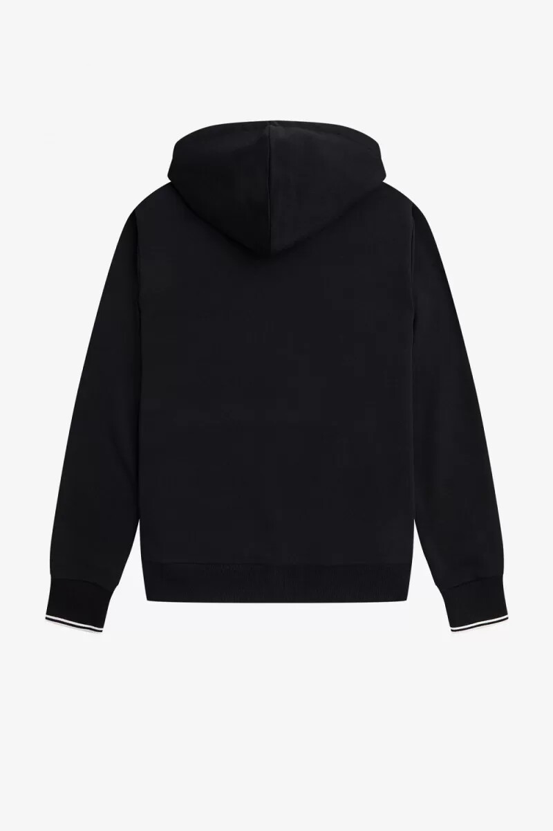 fred perry tipped hooded herrtröjor svarta