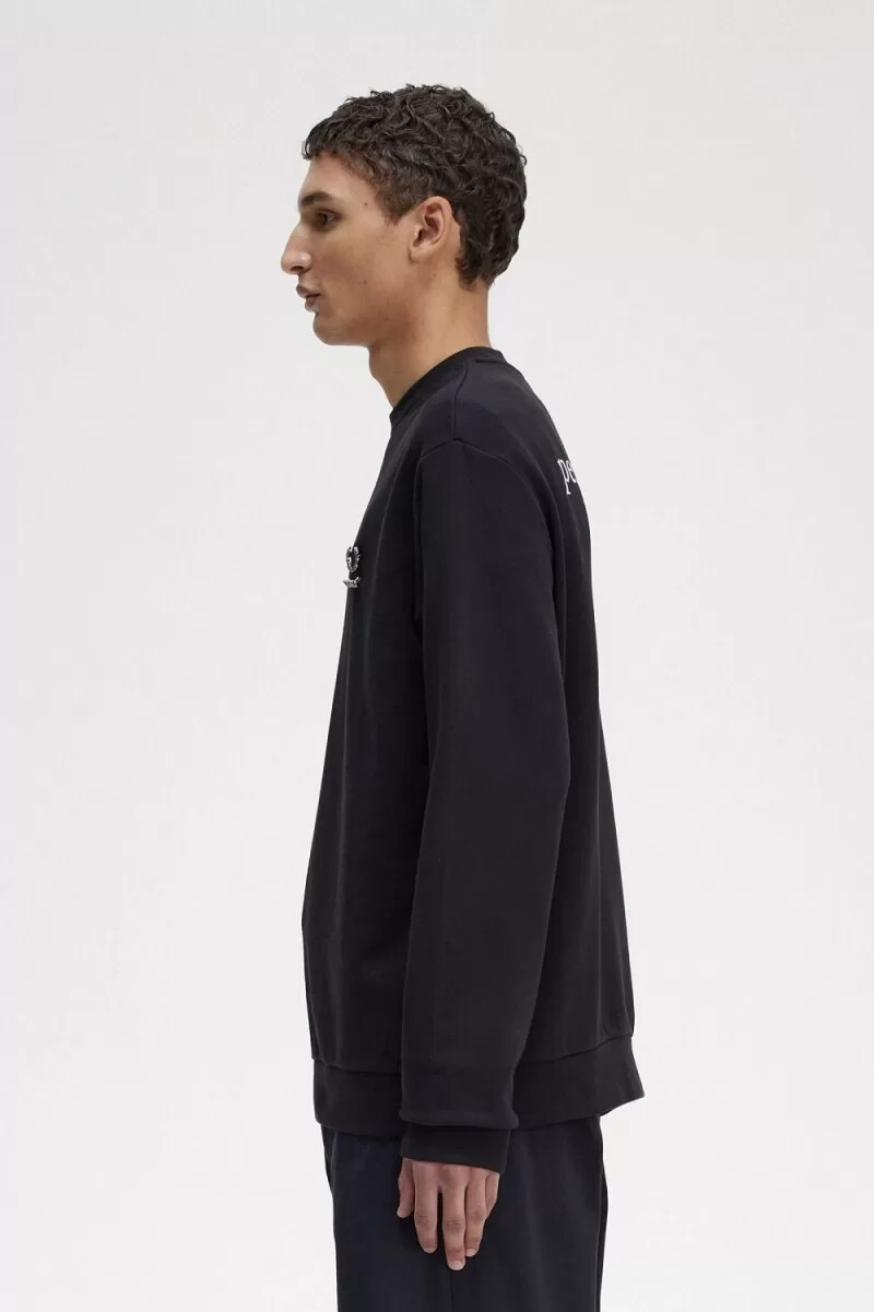 fred perry broderade herrtröjor svarta