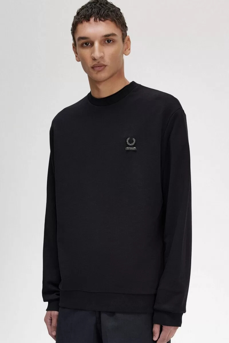 fred perry broderade herrtröjor svarta
