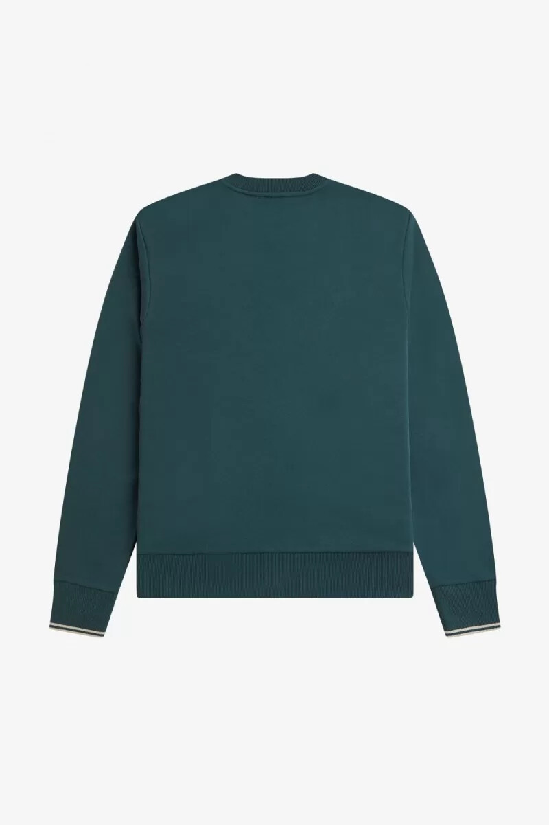 fred perry crew neck herrtröjor petrolblå
