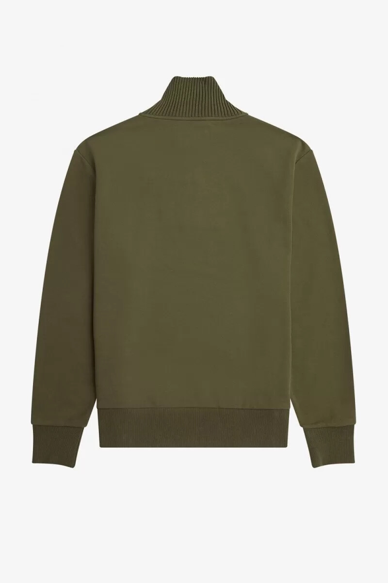fred perry stickad trim dragkedja herrtröjor uniform grön