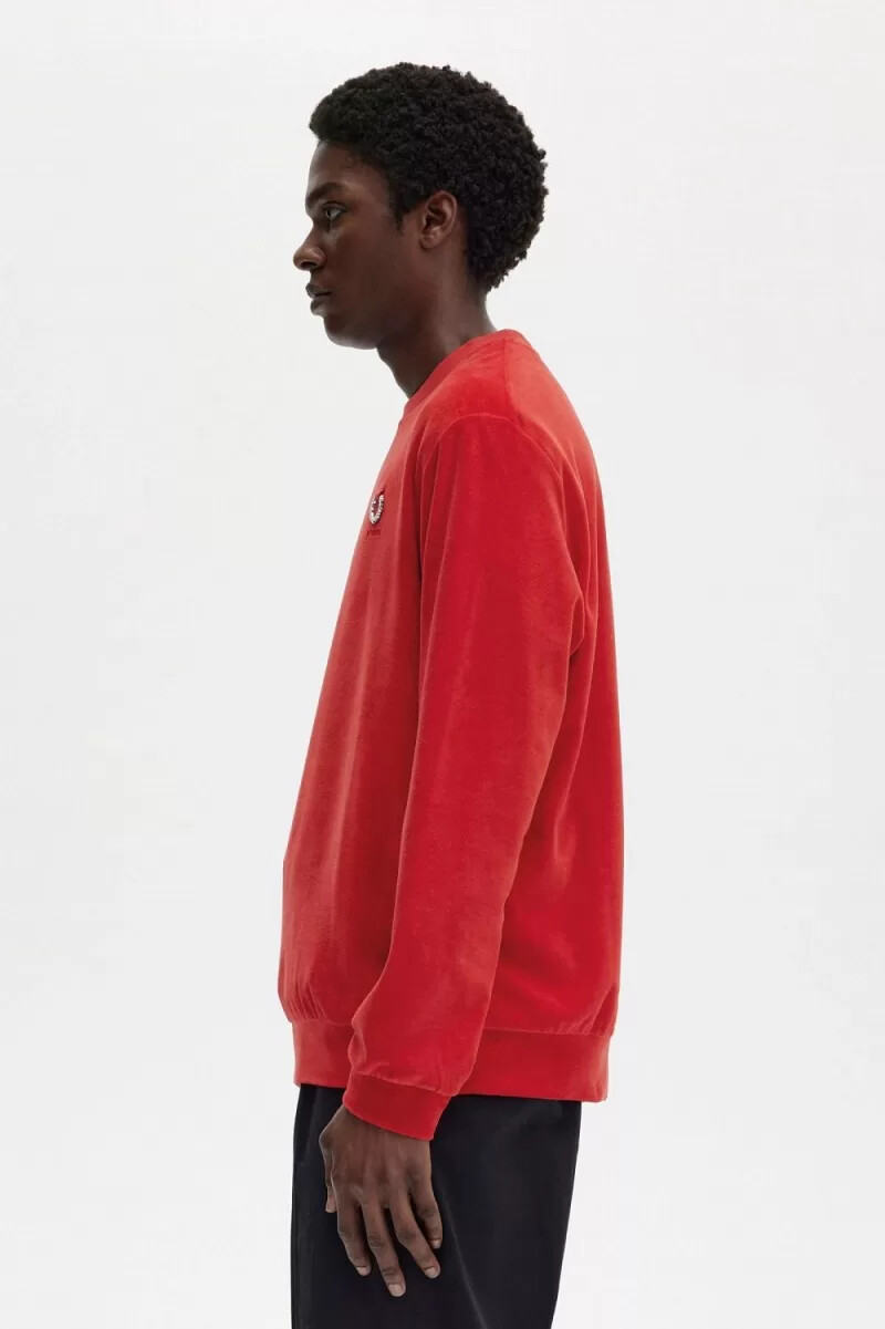 fred perry velour herrtröjor röda